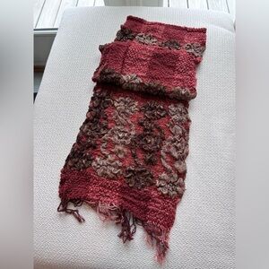Textured Rust and Brown Scarf